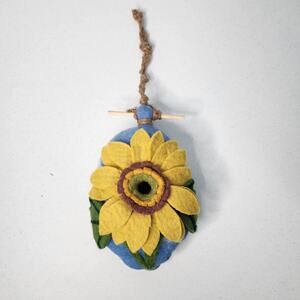 dZi Wild Woolies Felted Wool Sunflower Birdhouse Hand Made Fair Trade Nepal